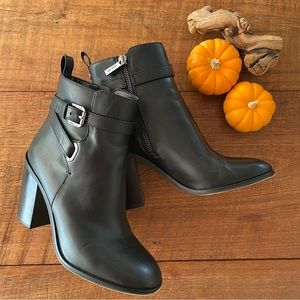 Michael Kors Aldridge Black Leather Ankle Bootie